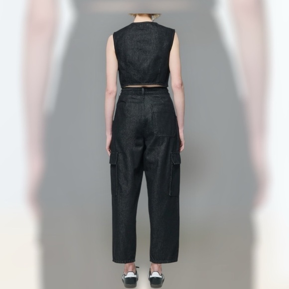 Etica Lewis High Waist Pleated Ankle Cargo Jeans - Picture 4 of 7